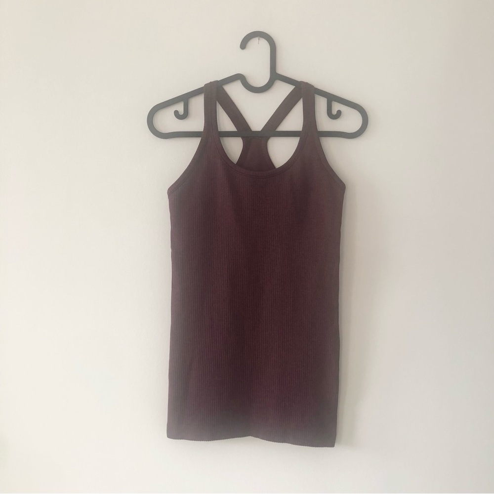 Lululemon Ebb to Street Racerback Tank Top Burgundy Size 4
